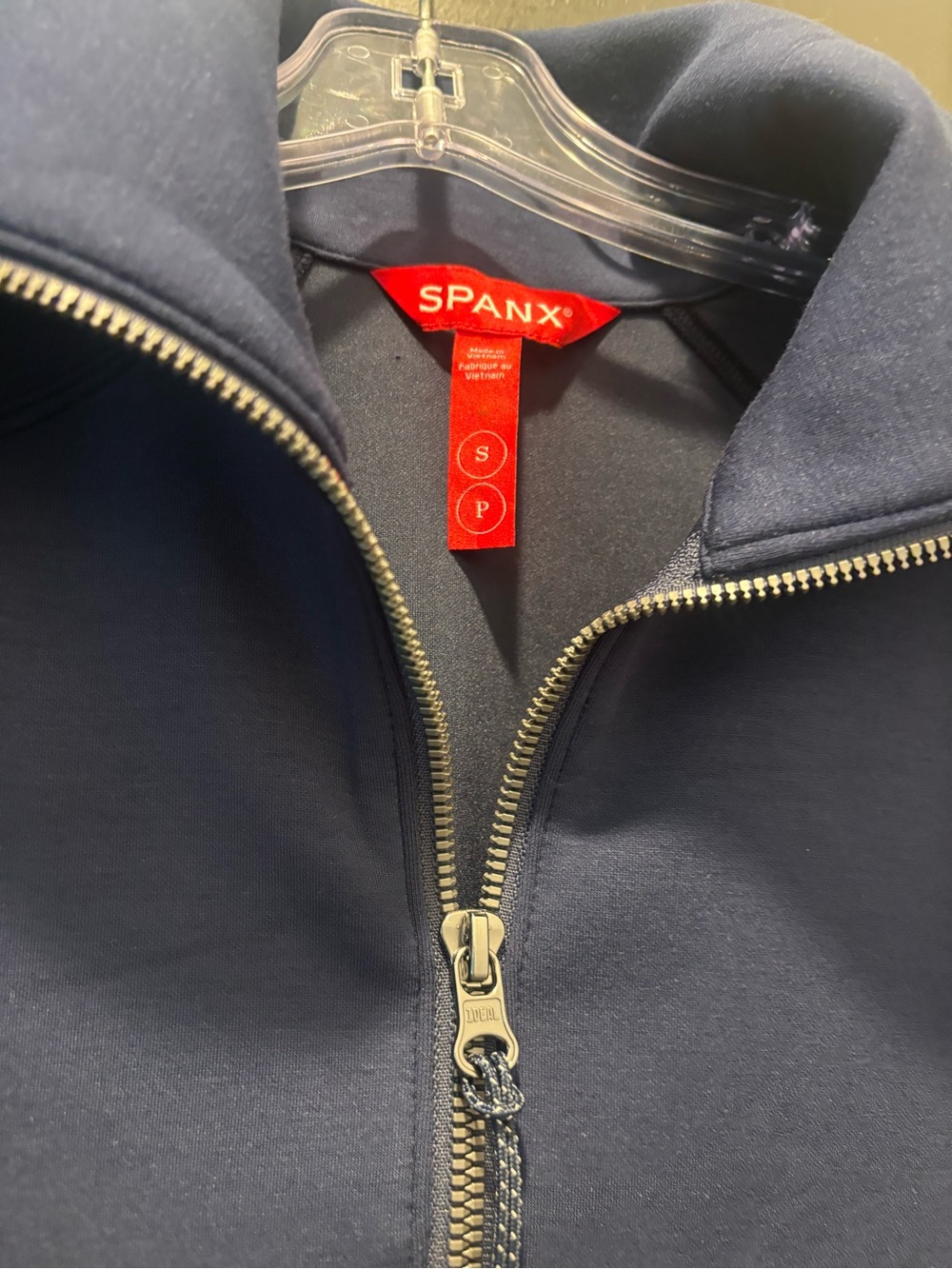 SPANX AirEssentials Half Zip Long Sleeve Pullover Air Essentials Timeless Navy - Picture 9 of 14